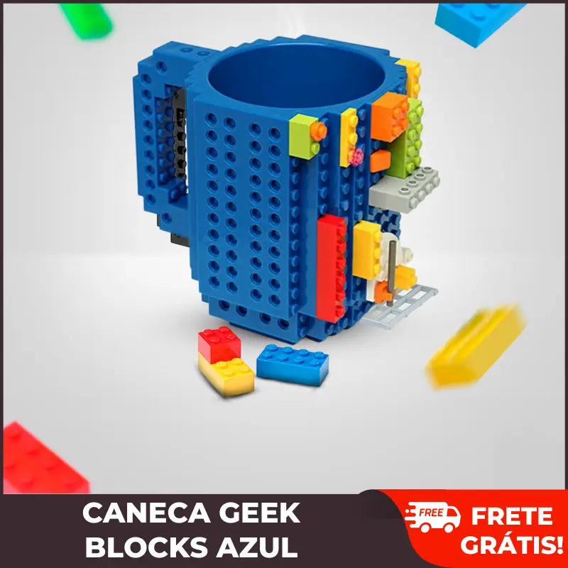 Caneca Geek Blocks Azul