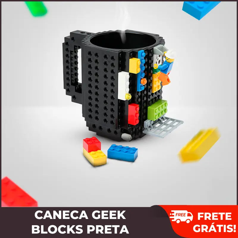 Caneca Geek Blocks Preta