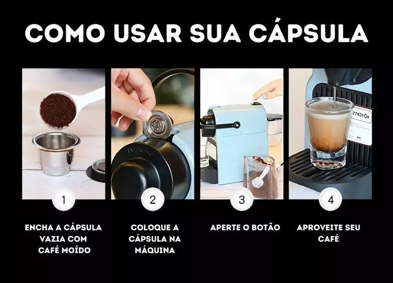 Cápsulas Reutilizáveis de Inox para Cafeteiras Nespresso - 1 Cápsula