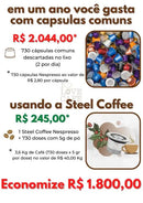 STEEL COFFEE - Cápsulas Reutilizáveis de Inox para Cafeteiras Nespresso