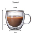 DUO GLASS - Caneca de parede Dupla - 150 / 250 / 350 ml - I Love Café